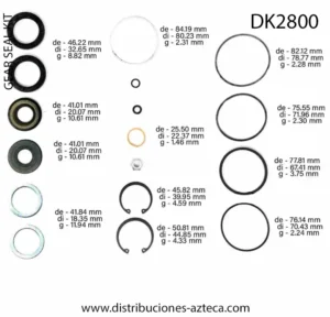 DK2800 Repuesto Caja Dirección 8014 Ford Camionetas Light Duty Modelos "F" (100-350) 2wd 73-74 (Valvula De Carrete) - Imagen 2
